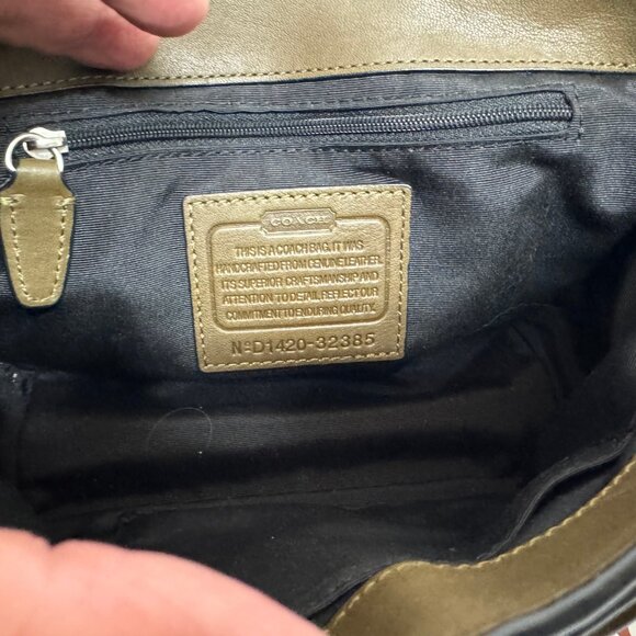 COACH Bleecker Python Mini Messenger Sv/Natural Olive - Picture 14 of 16